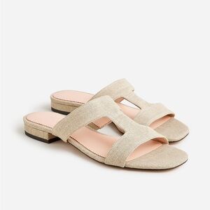 J Crew Hazel Woven Linen Slide Sandals - Women's Size 9 NWT